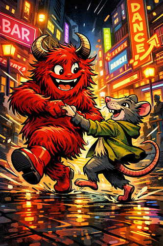 Devil z kumplem.