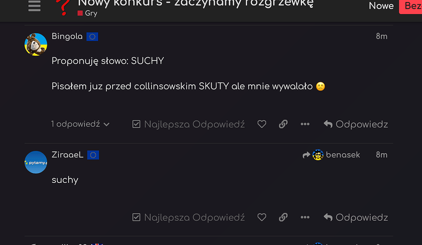 Screenshot 2024-04-04 at 21-25-35 Nowy konkurs - zaczynamy rozgrzewkę - Gry - Pytamy Online