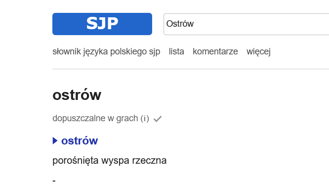 Screenshot 2024-01-04 at 22-03-42 Ostrów - Słownik SJP